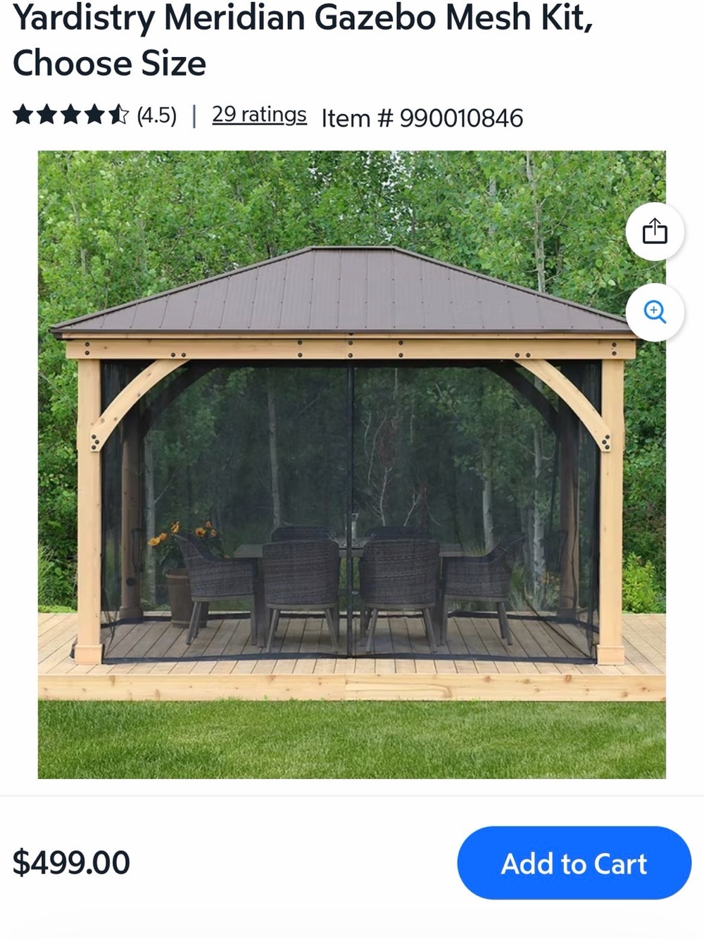 Meridian Gazebo Mesh Kit in Black —